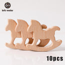 Let's Make 10pcs Baby Teether For Teeth Beech Food Grade Wholesale Wooden Teething Toys Rodent DIY Accessories Nursing Tiny Rod