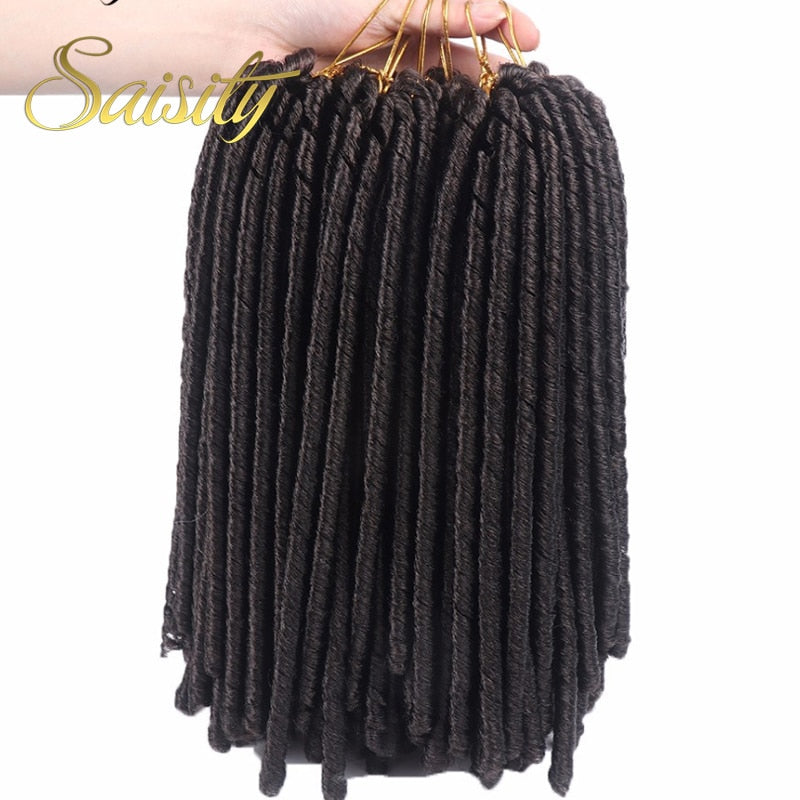 Saisity 14''faux locs pelo de ganchillo rastas suaves y ligeras trenzas de ganchillo extensiones de cabello de ganchillo sintético 15 hebras/paquete