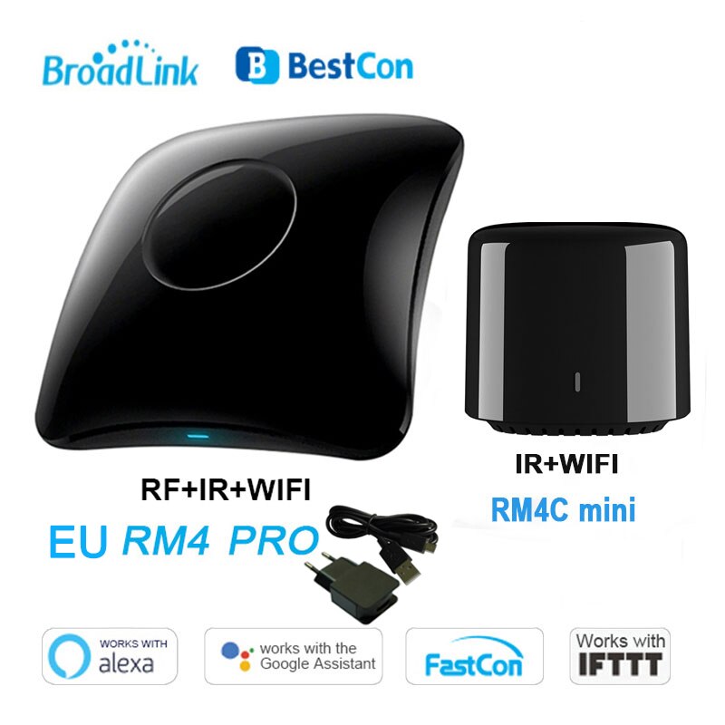 Broadlink RM4 Pro BestCon Rm4c Mini Wi-Fi Smart Universal Remote Voice Control with Google Home &amp; Alexa Smart Home HUB