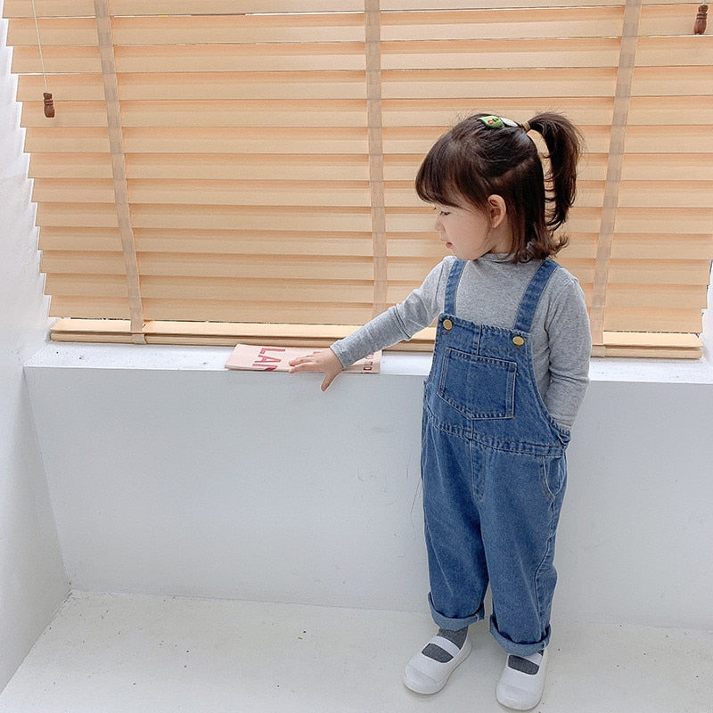 Kinder Overall Jungen Mädchen Denim Hosen 2020 Neue Frühling Herbst Allgleiches Jeans Kleinkind Kinder Lose Overalls