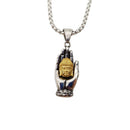 2021 New 2 tone 316L Stainless steel Buddhsim Buddha hand pendant necklace mens religion Buddha Buddhism necklace religious
