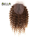 Bella Afro Kinky Curly Synthetic Hair 6 Bundles With 1Closure 7pcs/Lot Ombre Color 16-20 inch Kinky Curly Bundles Hair Extension