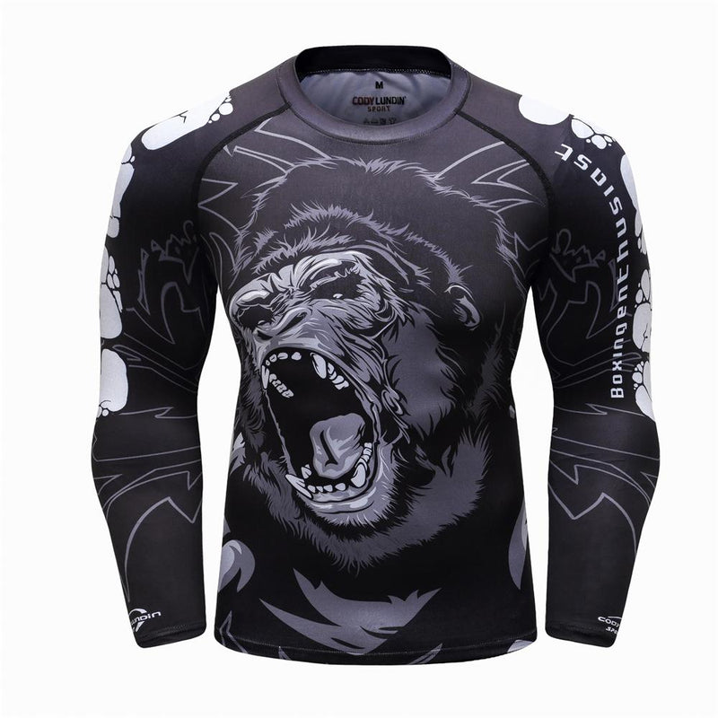 MMA T shirt Mens Rashguard Jiu Jitsu Bjj T shirt Long Sleeve Fitness Muay Thai Boxing Sport Sweater Mma Rashguard Boxing Jersey