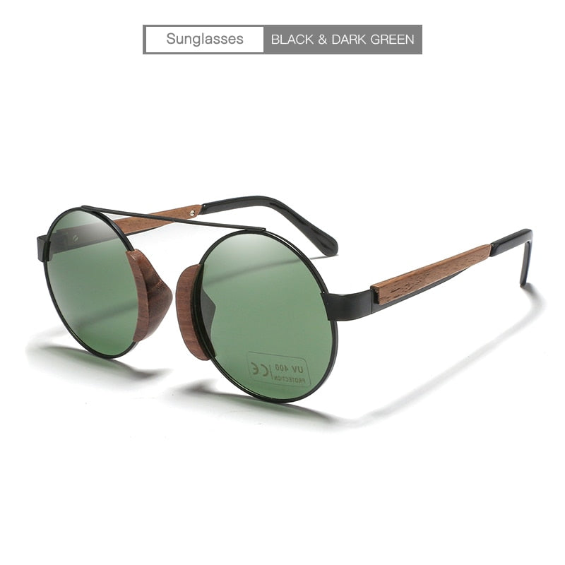 2021 Wooden Bamboo Round Sunglasses For Men And Women Polarized Lens Glasses Brand Designer Free Shipping