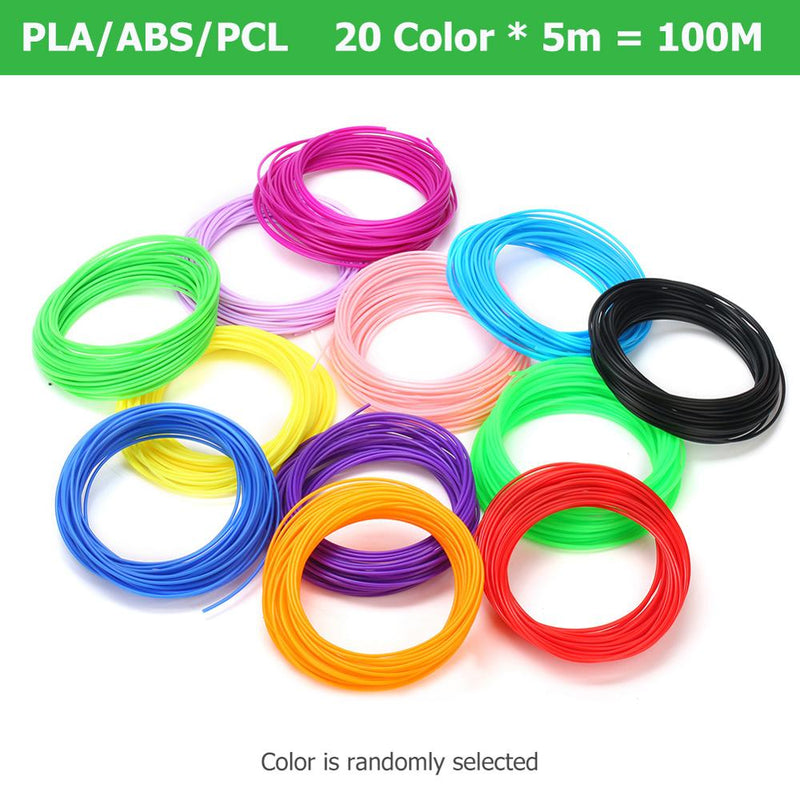 New PLA/ABS Filament For 3D Pen 1.75mm 100M Plastic Filament for 3D Printing Pen 10/20 Rolls 3D Printer pen Material