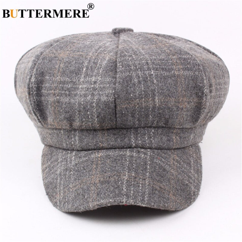 BUTTERMERE mujeres lana Tweed gorras Newsboy mujer hombre Vintage ejército verde Plaid gorras planas primavera pintores Cabbie Duckbill sombrero 2022