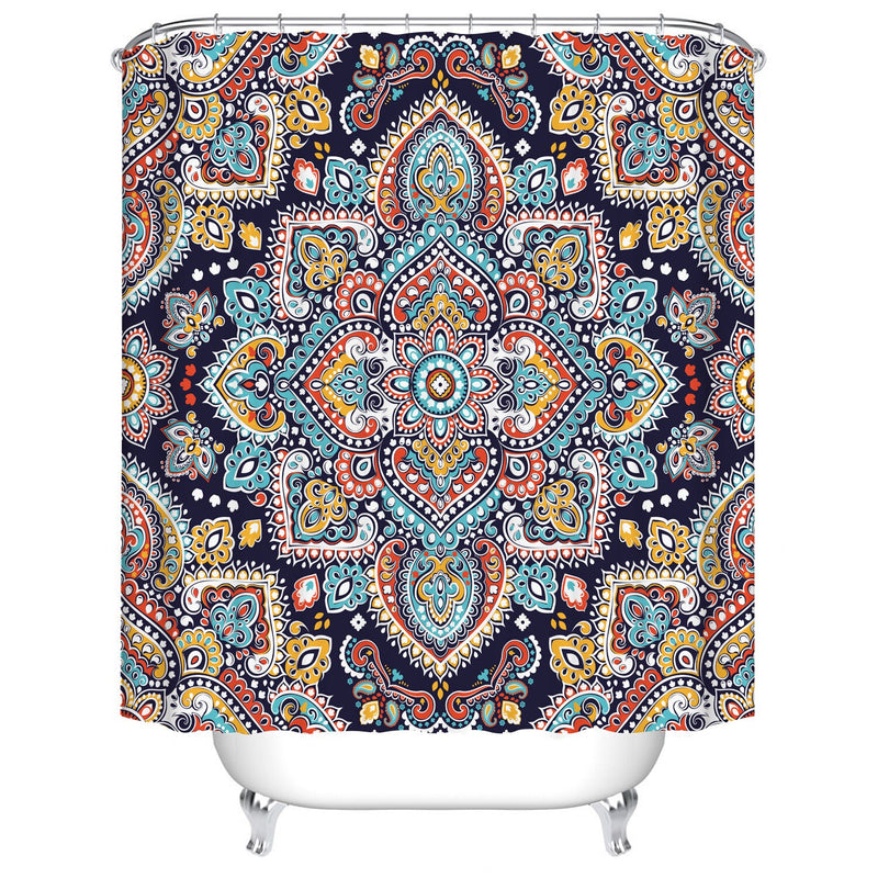 Customized Polyester Shower Curtain Abstract Mandala moon and star bathroom curtain Landscape bath curtain cortinas para bano