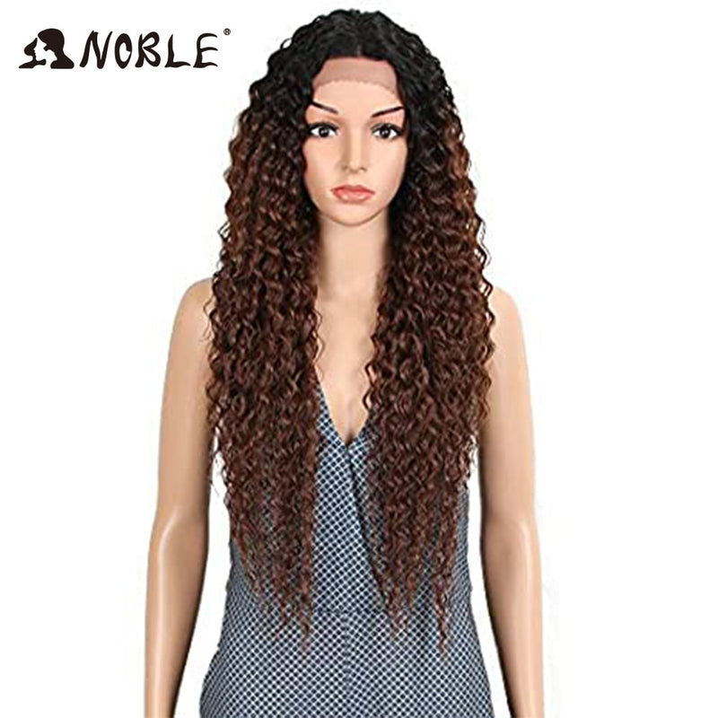 Noble Synthetic Lace Wig Long Wavy Hair 30 Inch Ombre Blonde Wigs For Black Women Blonde Wig Hair Synthetic Lace Wig