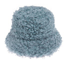 FOXMOTHER New Outdoor Warm Lamb Faux Fur Bucket Hat Black Solid Fluffy Fishing Cap Panama Bob Fisherman Gorros Women Winter 2021