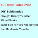 Vaso delgado recto de sublimación de 20oz/15oz, vaso de acero inoxidable en blanco, tazas DIY, tazas de café aisladas al vacío para coche, regalo