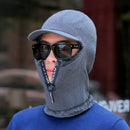 Hot Men Winter Knitted Hat With Zipper New Add Fur Lined Warm Brim Winter Hats For Men Keep Face Ear Warm Balaclava Cap