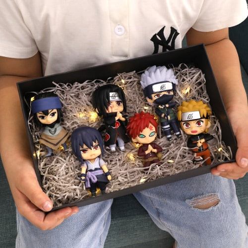 Complete Set of Toy Naruto Hand Made Model Gift Box Uzumaki Naruto Uchiha Sasuke Kakashi