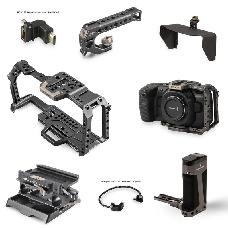 Tilta BMPCC 4K 6K Cage Full Cage Half cage SSD Drive Holder Top Handle Baseplate Sunhood for BlackMagic BMPCC 4K 6K Accessories