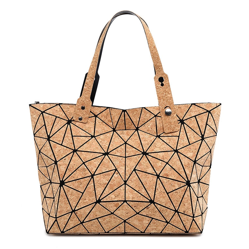 Bolso de mano para mujer, bolso de mano con diamantes de grano de madera, bandolera mensajero geométrico, bolsos plegables lisos, bolso de compras informal, bolsos de mujer