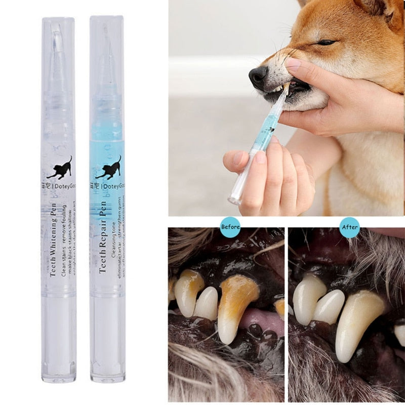 Herramienta de limpieza de dientes para mascotas, 1 Uds., 5ml, removedor de sarro para perros y gatos, raspador de piedras dentales, bolígrafo de limpieza de plástico, herramientas de limpieza