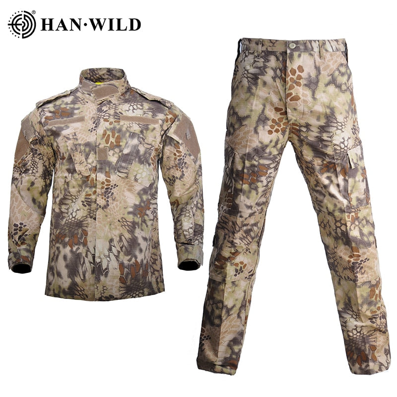 Hombres Militar Uniforme Airsoft Camuflaje Traje Táctico Camping Ejército Fuerzas Especiales Combat Jcckets Pantalones Militar Soldado Ropa