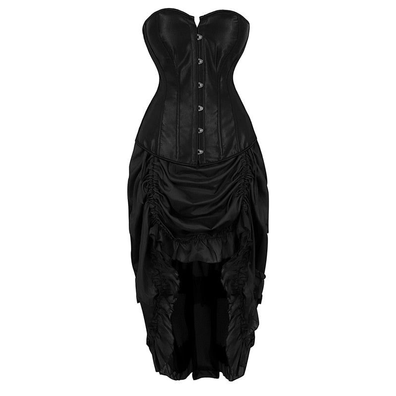 Steampunk corsé vestido Vintage falda diosa disfraz alto bajo volante fiesta pirata faldas Lolita Medieval victoriano conjunto de 3 piezas