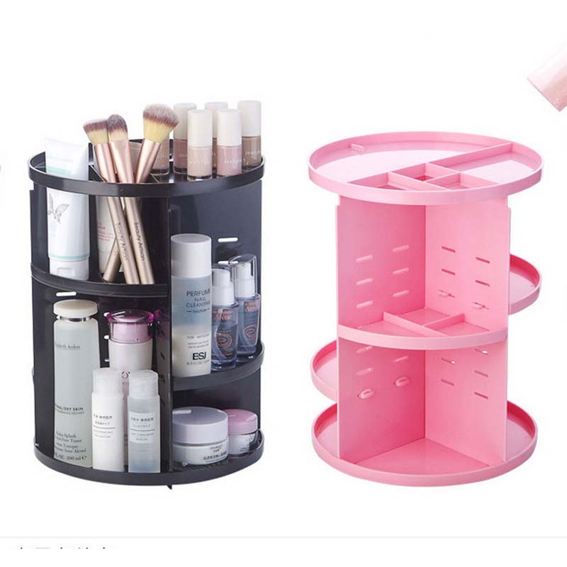 Nuevo organizador de maquillaje giratorio de 360 ​​grados, soporte para brochas, estuche organizador de joyas, caja de almacenamiento de cosméticos para maquillaje, estante