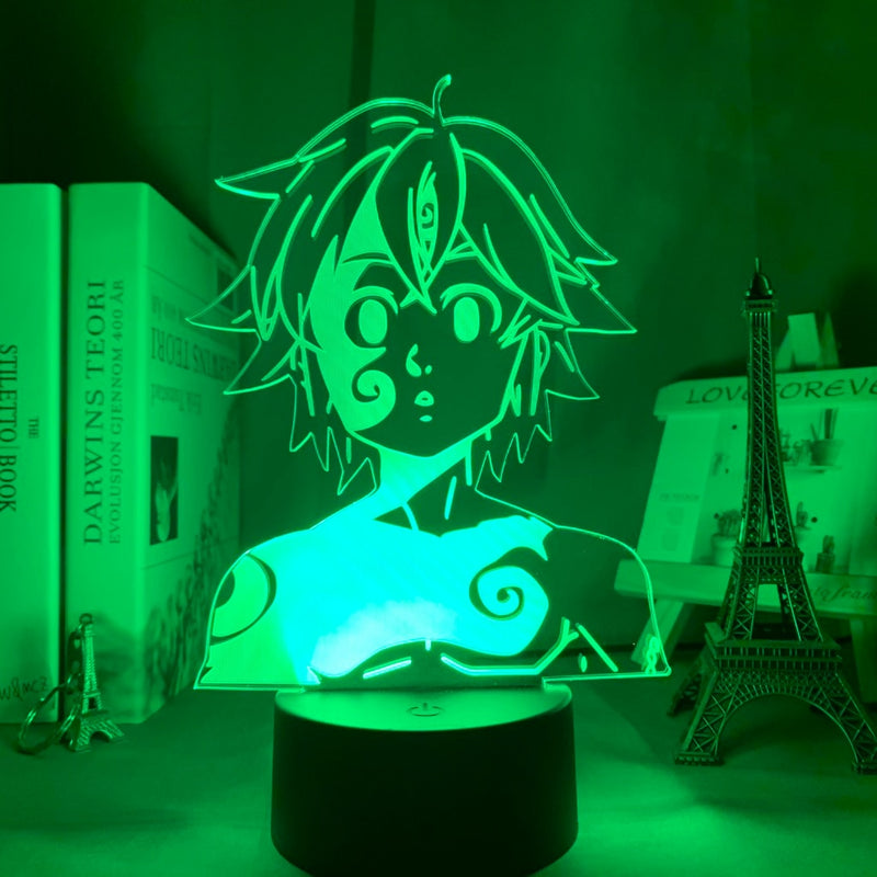 Lámpara de luz nocturna acrílica Manga los siete pecados capitales Gadget para la habitación del hogar luz decorativa Meliodas figura lámpara de mesa para niños regalo