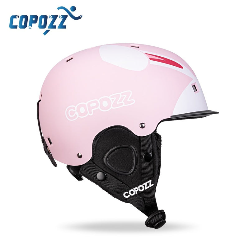 COPOZZ Cartoon Kinder Kinder Skihelm Integral geformter Outdoor-Sportschutz Snowboardhelm Damen Skiausrüstung