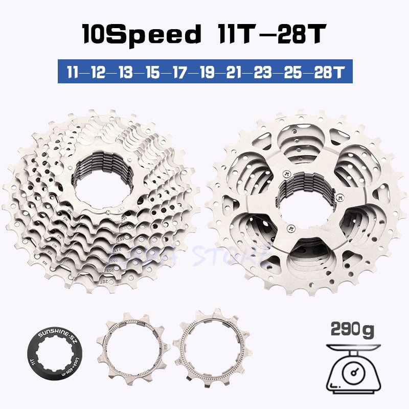 SUNSHINE Road Bike Freewheel 11-25T/28T/32T/34T/36T Bicycle Flywheel 8/9/10/11/12S Speed Cassette Sprocket for Shimano HG K7