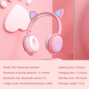 Cute Kids Headphones Wireless Earphones,Control LED light Cat Ear Girl Child Gift Blue-tooth Gaming Headset Stereo Bass With Mic