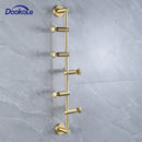 DOOKOLE Solid Brass Coat Rack Free Adjustment, Wall Mount Coat Hooks with 3/4/5/6 Hooks for Hats, Scarves, Clothes Handbags