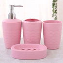 4Pcs/Set Bathroom Accessories Wheat Straw Eco-Friendly Soap Dish Dispenser Bottle Washroom Toothbrush Holder Cup Suit