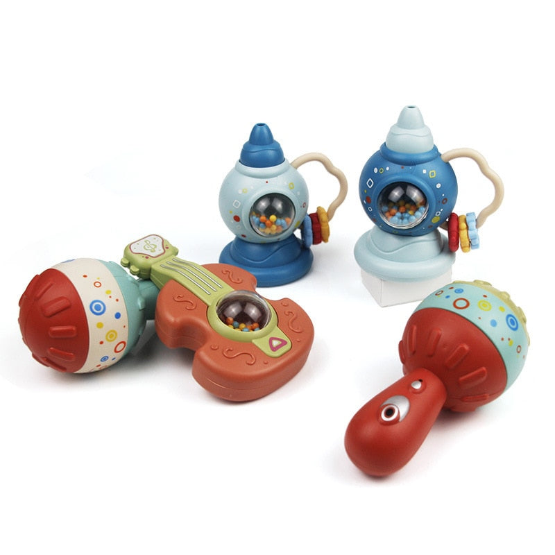 Juguetes de pelota con sonajero para bebés de 0 a 12 meses, juguetes seguros para la dentición de recién nacidos, campana de mano de plástico suave, sonajero educativo temprano, juguetes para morder, regalos