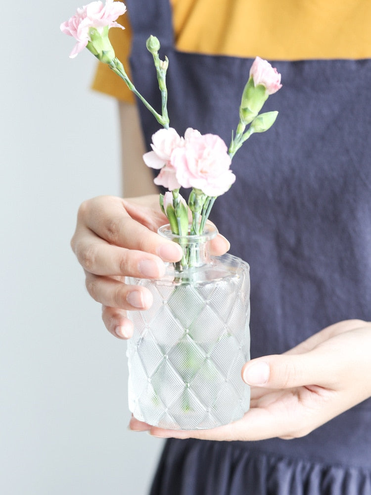 Simple Transparent Glass Small Vase Nordic Decoration Living Room Flower Home Vases For Flowers Aromatherapy Bottle