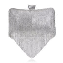 GLOIG Fashion women tassel evening bags diamonds beaded clutch wedding purse shoulder party laides case purse