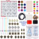 Kit de moldes de fundición de resina epoxi transparente, molde de silicona con pegamento epoxi para pendientes, llavero, fabricación de joyas, molde de silicona DIY