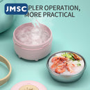 JMSC Food Warm Injection Hot Water Insulation Kids Dishes Stainless Steel Tableware Baby Sucker Feeding Bowl Plate Cute Gadgets