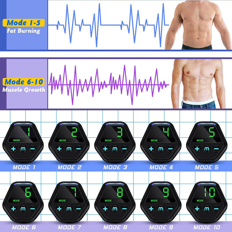 Bauchmuskelstimulator mit LCD-Display für Männer/Frauen EMS Abs Trainer Home Gym Workout Übung Vibration Fitness Massagegerät