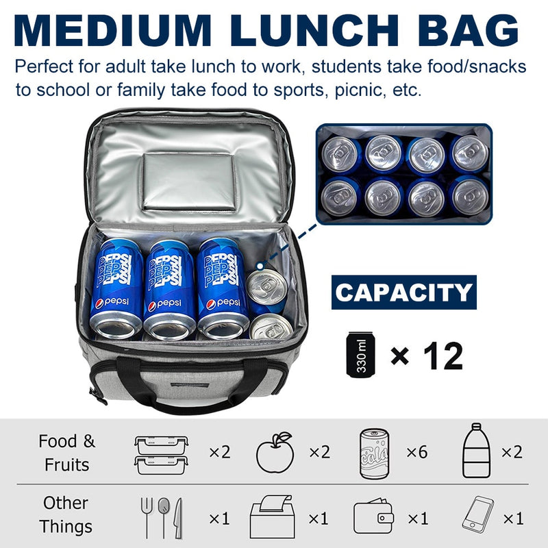 DENUONISS 13L Insulated Thermal Cooler Lunch Box Bag For Work Picnic Bag Car Bolsa Refrigerator Portable Shoulder Bag