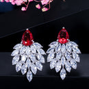 Pera alta calidad hecho a mano Vintage mujer fiesta joyería estilo bohemio grandes pendientes de gota de piedra verde con circonita cúbica E053