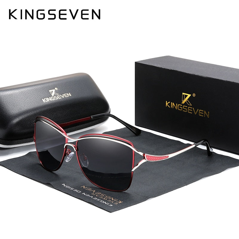 KINGSEVEN Retro Womens Sun glasses Polarized Luxury Ladies Brand Designer Gradient Lens Sunglasses Eyewear For Women Female