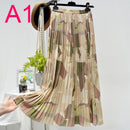 Summer Skirts Womens 2022 New Vintage Floral Print Chiffon Pleated Skirt Elastic High Waist Casual Midi Skirt Women Clothes Jupe