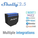 Shelly 2.5 Smart Home Double Relay WiFi Switch Roller Shutter Open Source Wireless  For Garage Door Curtain Dual Power Metering