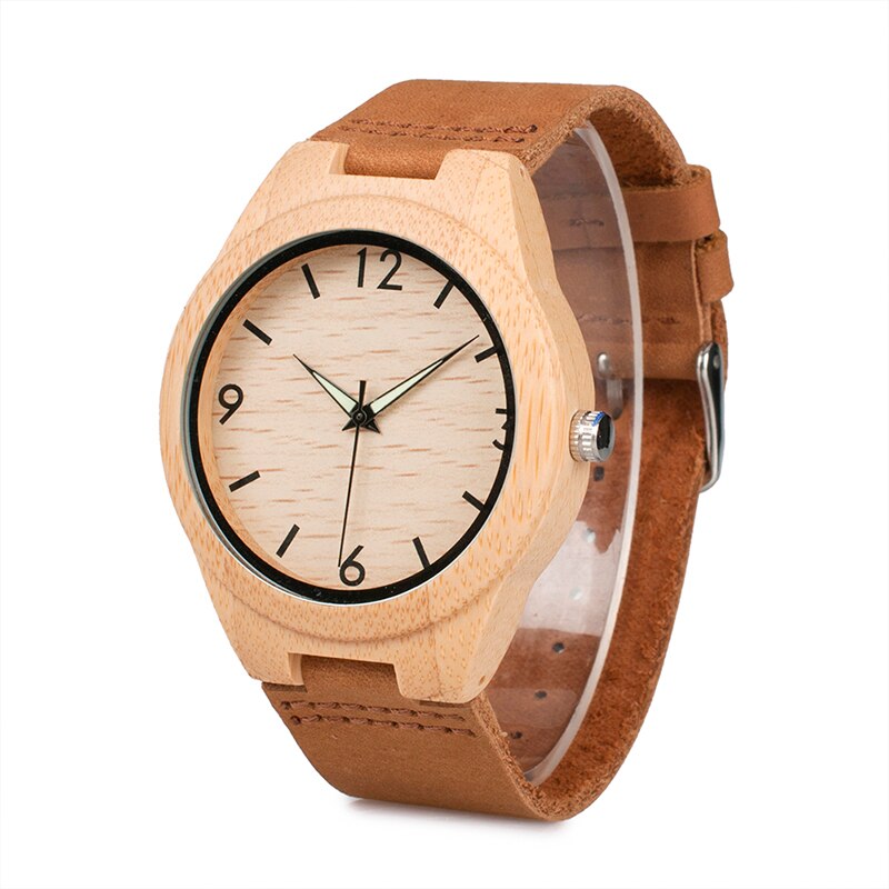 Pareja de relojes BOBO BIRD Hombres Mujeres Reloj de bambú universal en liquidación Reloj de pulsera de cuarzo de cuero de madera часы женские Gran regalo