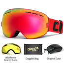 Marca COPOZZ, gafas de esquí profesionales, lentes de doble capa, antiniebla, UV400, grandes gafas de esquí, esquí, Snowboard, hombres, mujeres, gafas de nieve