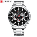 CURREN Sport Watches Men‘s Luxury Brand Quartz Clock Stainless Steel Chronograph Big Dial Wristwatch with Date Relogio Masculino