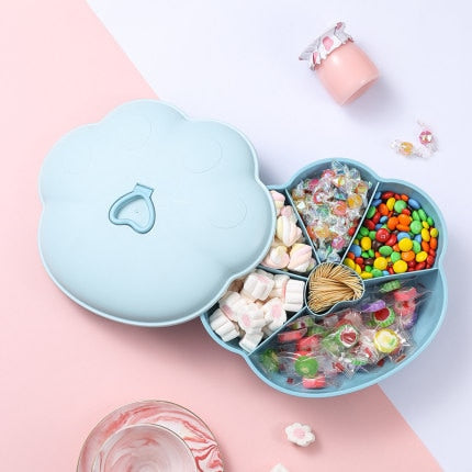 New Kawaii Strawberry Bowl Fruit Candy Storage Box With Lid Creative Modern Plastic Snack Dried Fruit Storage Box Organizer