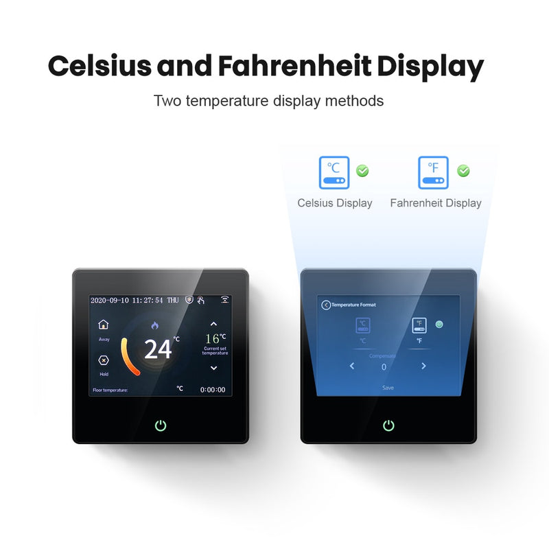 AVATTO WiFi termostato inteligente controlador de temperatura de calefacción con pantalla táctil LED Celsius/Fahrenheit funciona con Alexa Google Home