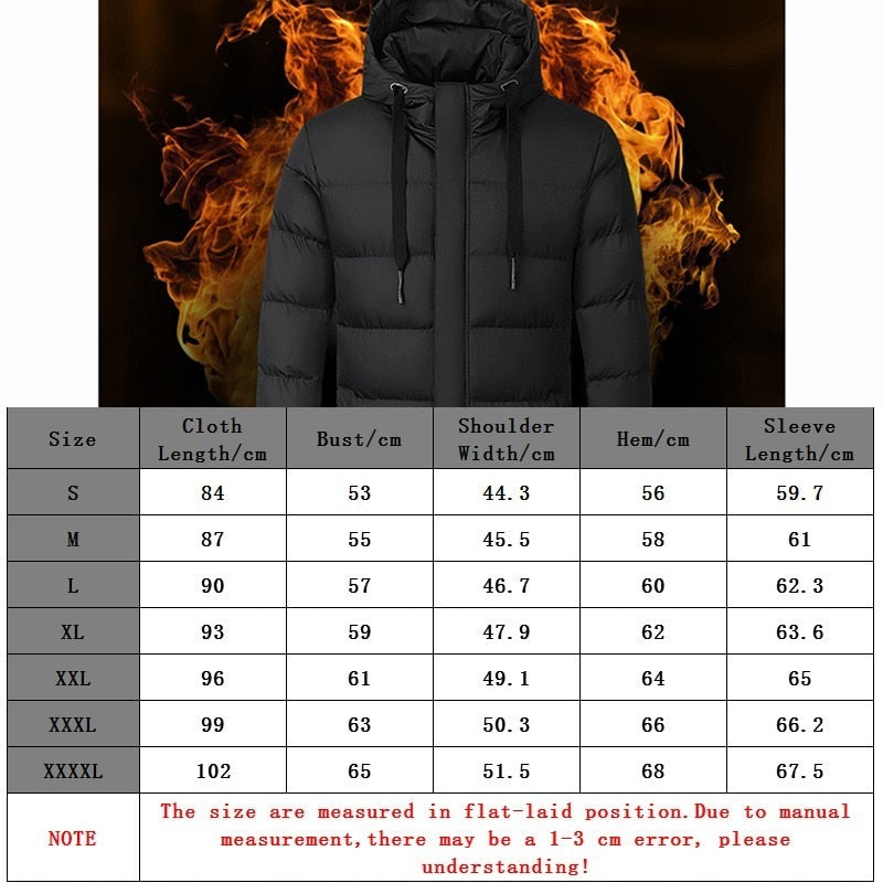 MAIJION USB Heated Keep Warm Sports Outdoor Clothing Long Windproof Winter Jackets Down Cotton Hiking Jackets For Men Women