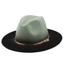 Sombrero de fieltro de lana de imitación para hombre y mujer, gorras de Jazz, gorras redondas americanas europeas, sombreros de bombín de 56-58CM, para invierno y otoño
