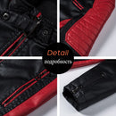Ucrazy Männer 2022 Winter Casual Motor Gespleißte Lederjacke Mantel Männer Herbst Mode Biker Vintage Warme Lederjacke Mantel Männer