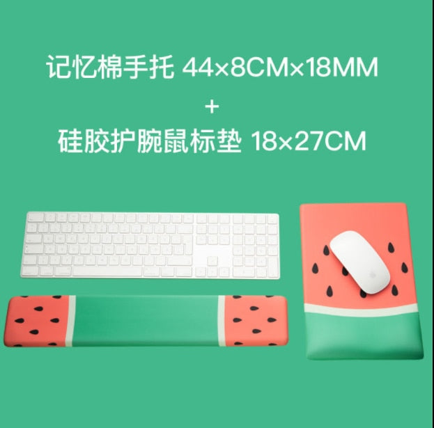 Keyboard Wrist Rest Pad Support Anime Mousepad Mice Mat Silicone Anti-Slip Memory Foam Ergonomic Office Gaming PC Laptop Mause