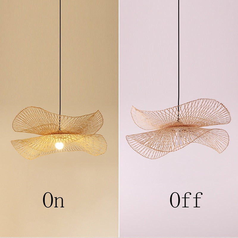 Modern Bamboo Pendant Lights Asian Style Handmade Hanglamp Lighting Kitchen Island Pendant Lamp Restaurant Chandeliers Luminaire