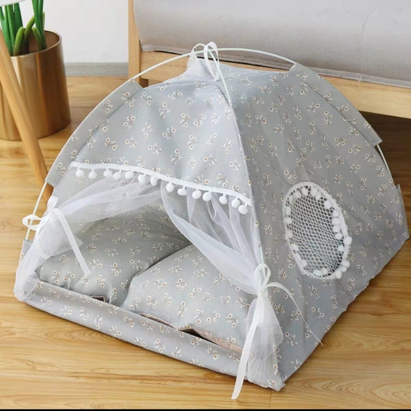 Sweet Princess Cat Bed Foldable Cats Tent Dog House Bed Kitten Dog Basket Beds Cute Cat Houses Home Cushion Pet Kennel Products